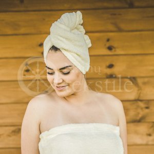 Cotton hair towel ,,Cream"